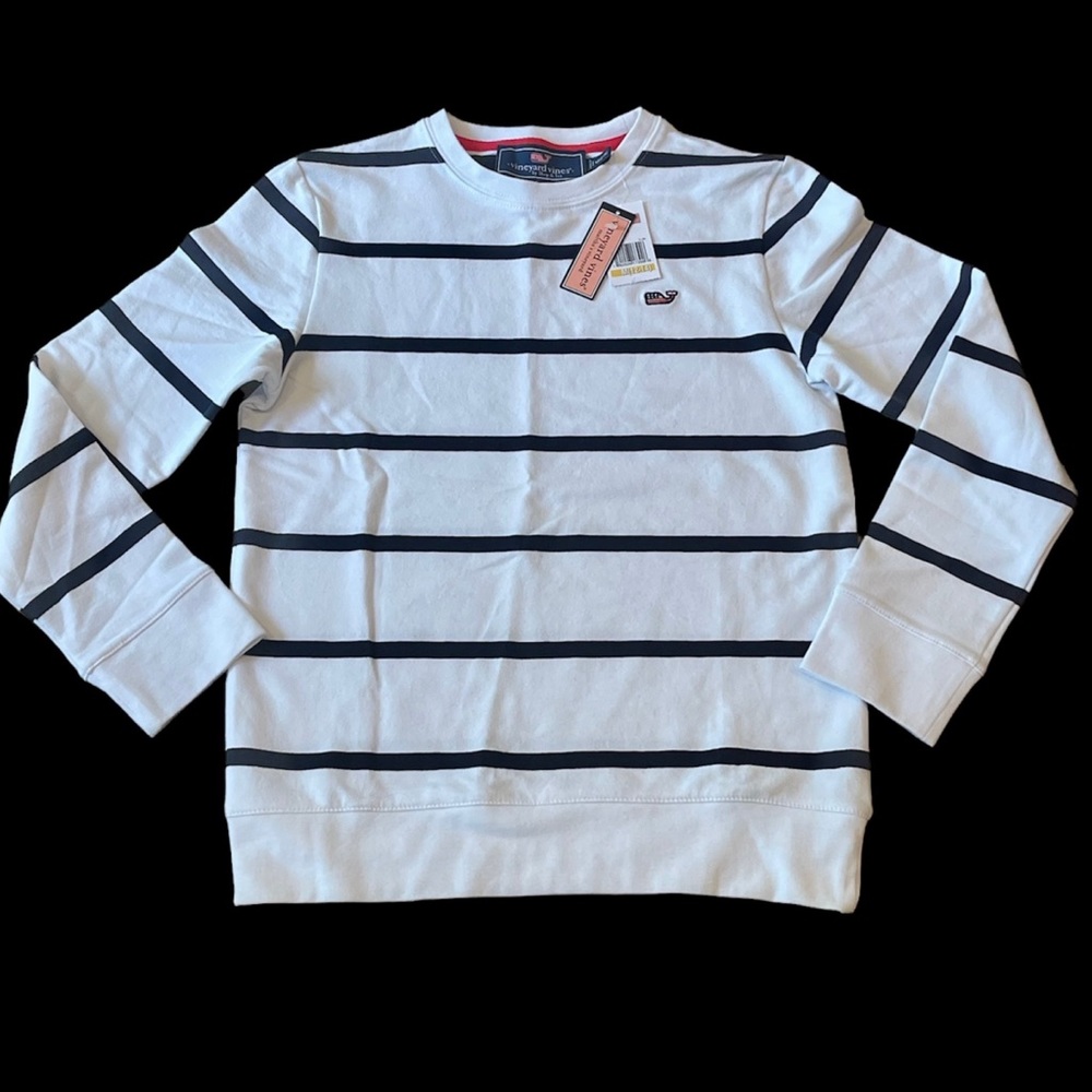 Vineyard Vines Stripe Crewneck Sweatshirt NEW Medium Boys Size 12/14